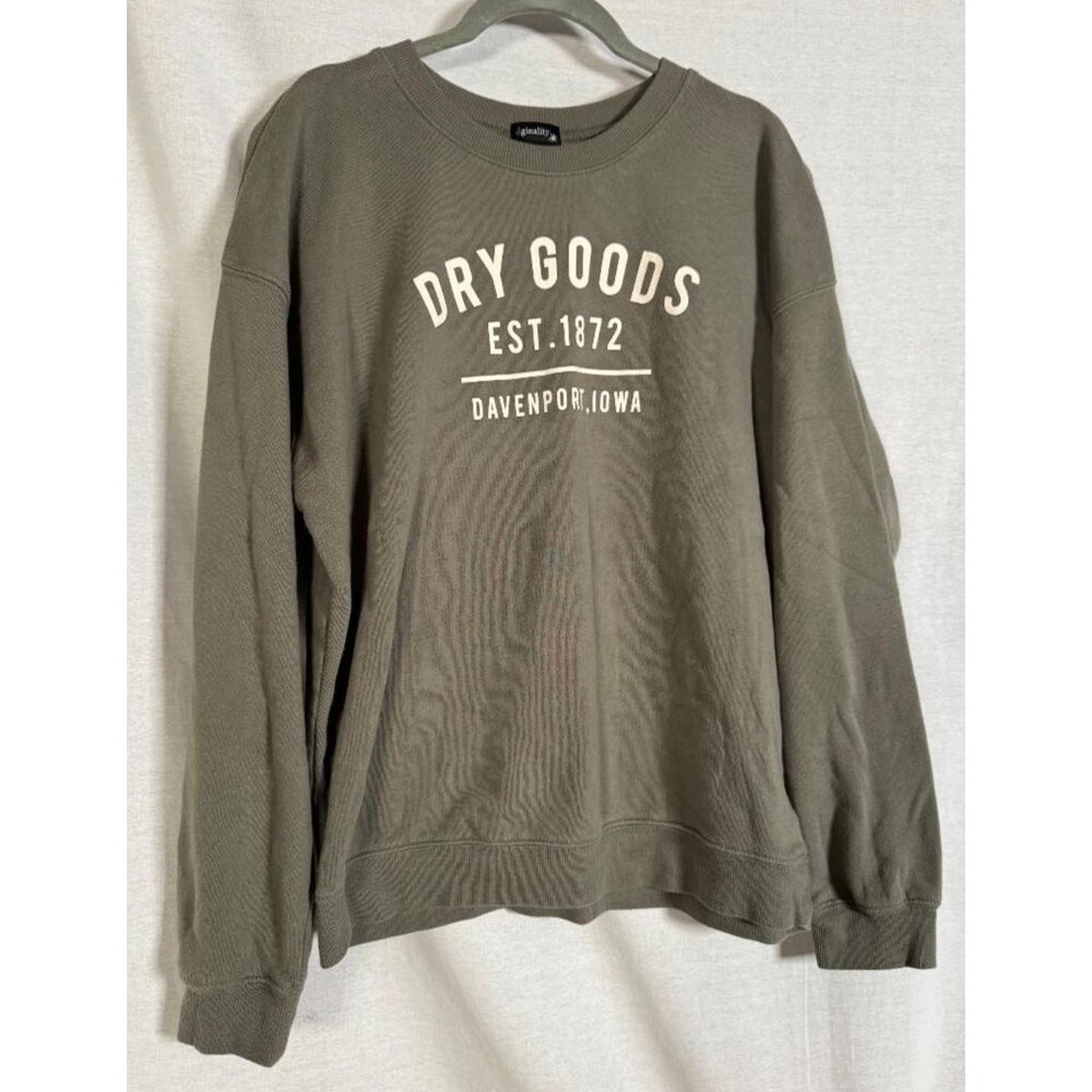 Originality Dry Goods Women's Crewneck Pullover Sweatshirt Olive Green Size M